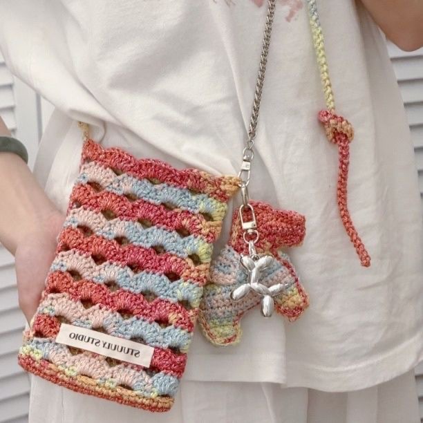 Glitter Graffiti Thread Ins Mobile Phone Bag Handmade DIY Material Kit Starry Sky Silver Glitter Thread Yarn Knitting Crochet