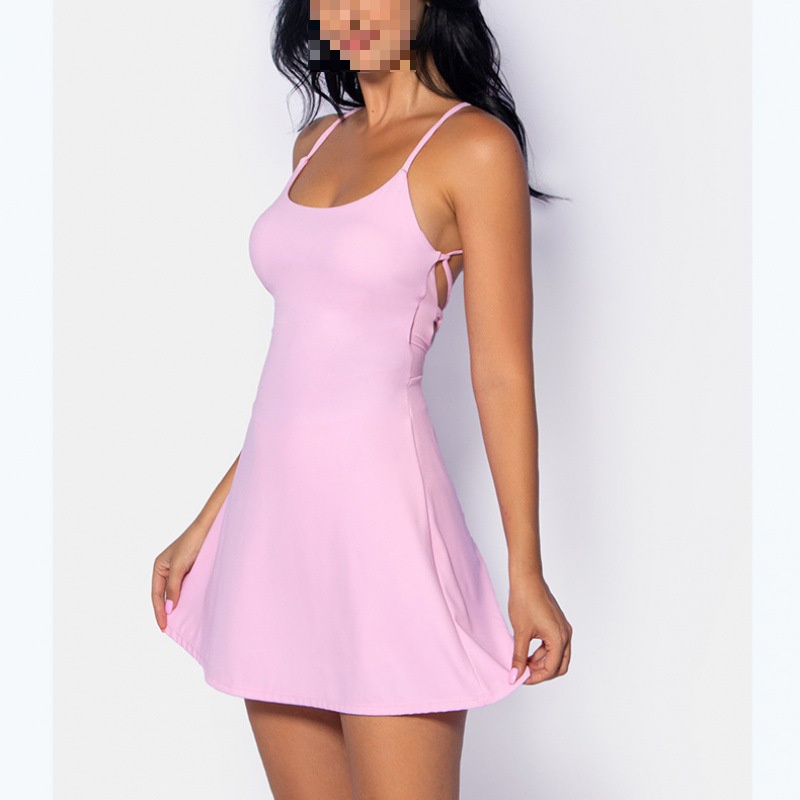 Sexy Beautiful Back High Elastic Sports Breathable and Comfortable Golf Tennis Skirt Dress Gym Sports Yoga Wear