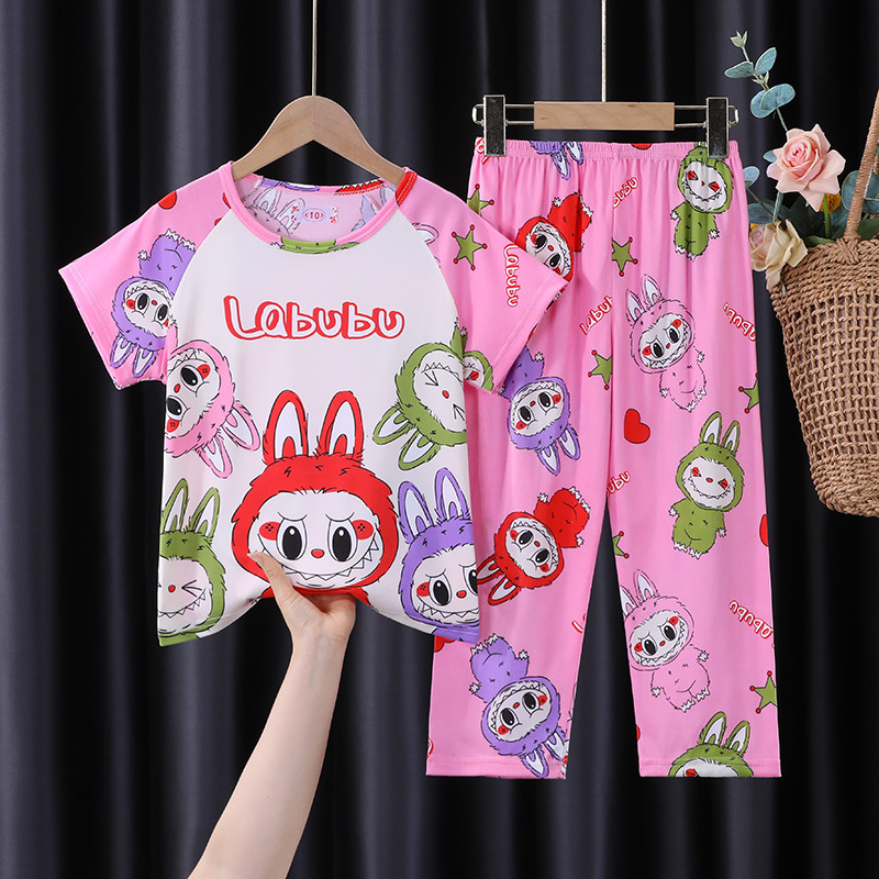 Picture of New Spring and Summer suit Cartoon Short-sleeved Trousers for Boys and Girls Zhongdai Children's Stetzai Pajamas Home Clothes Cross-border Wholesale