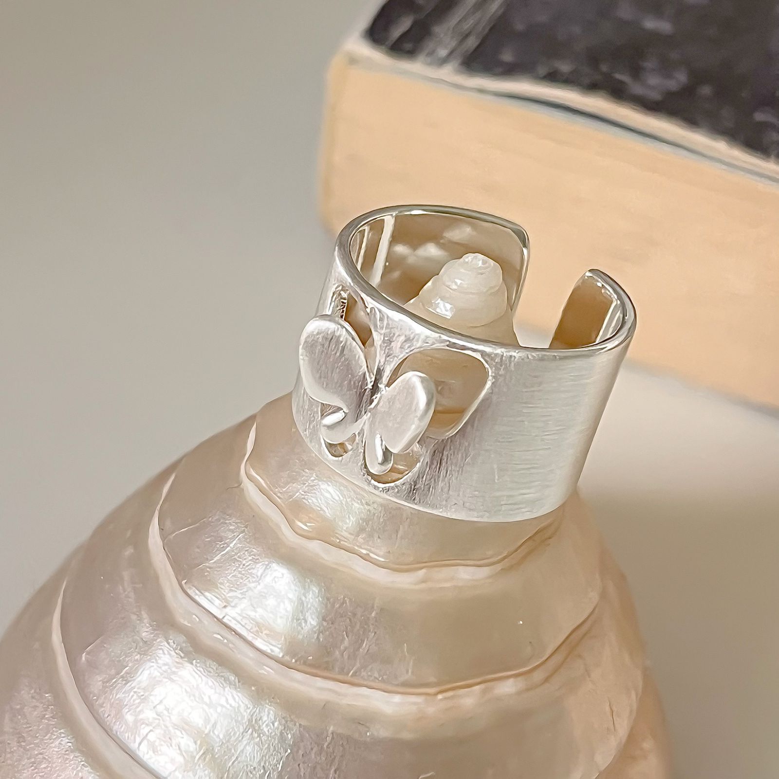 High Color Retention Cut Out Butterfly Open Ring Women's Design Niche Stylish Versatile Fashion Elegant Ring Open Ring