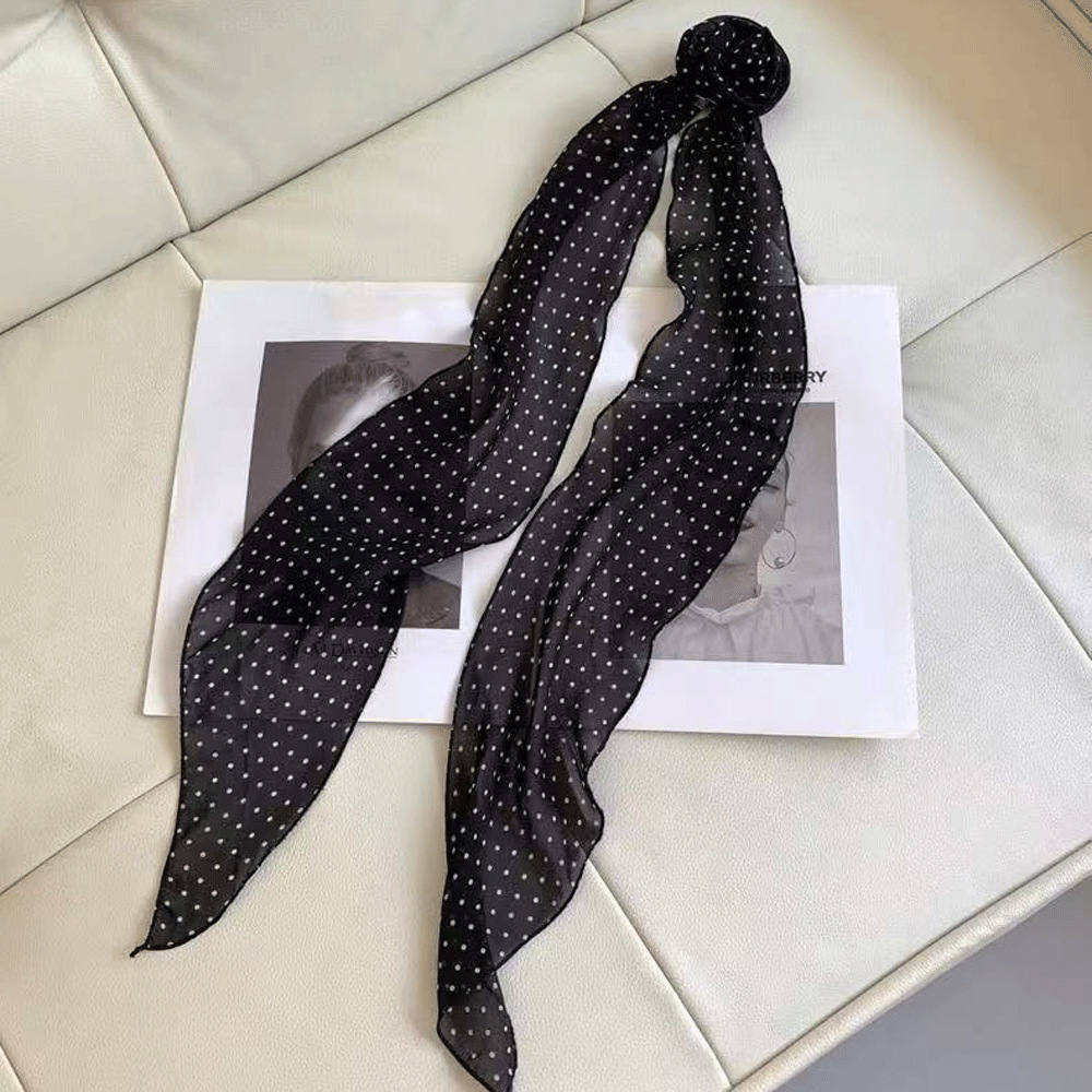 Picture of Long Poll Dot Scarf Women's Spring and Autumn Summer New All-match Three-dimensional Rose Scarf Ribbon Thin Narrow High-end Fashionable