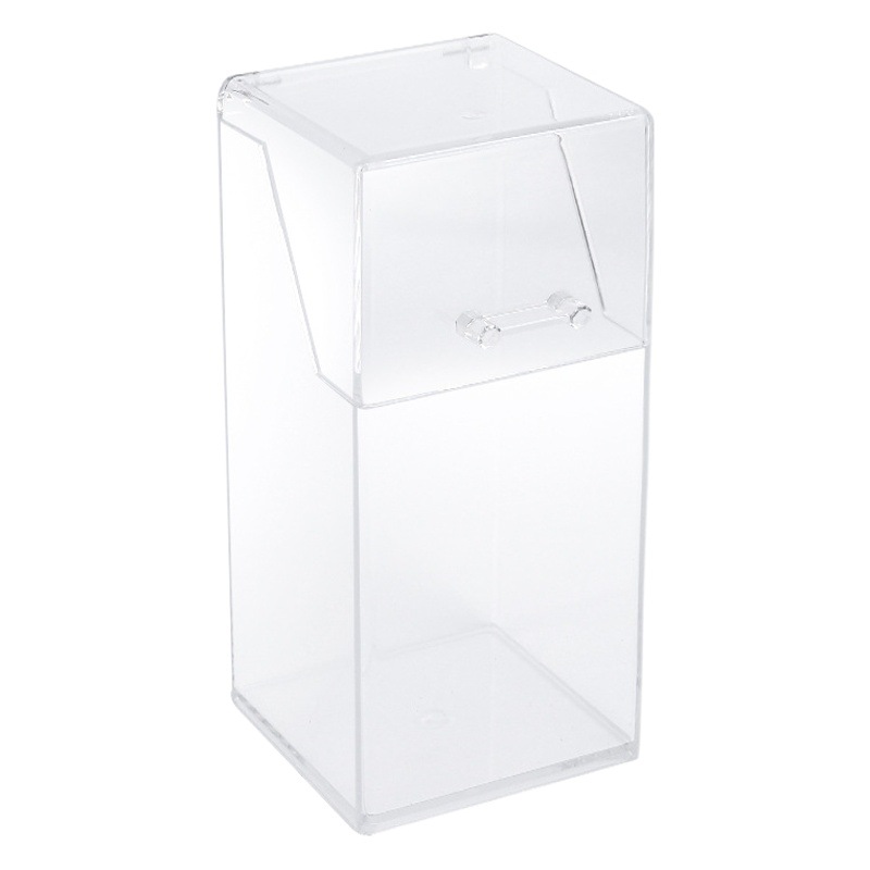 Transparent Simple Acrylic Square Pen Holder Student Desktop Storage Box with Lid Makeup Brush Storage Bucket