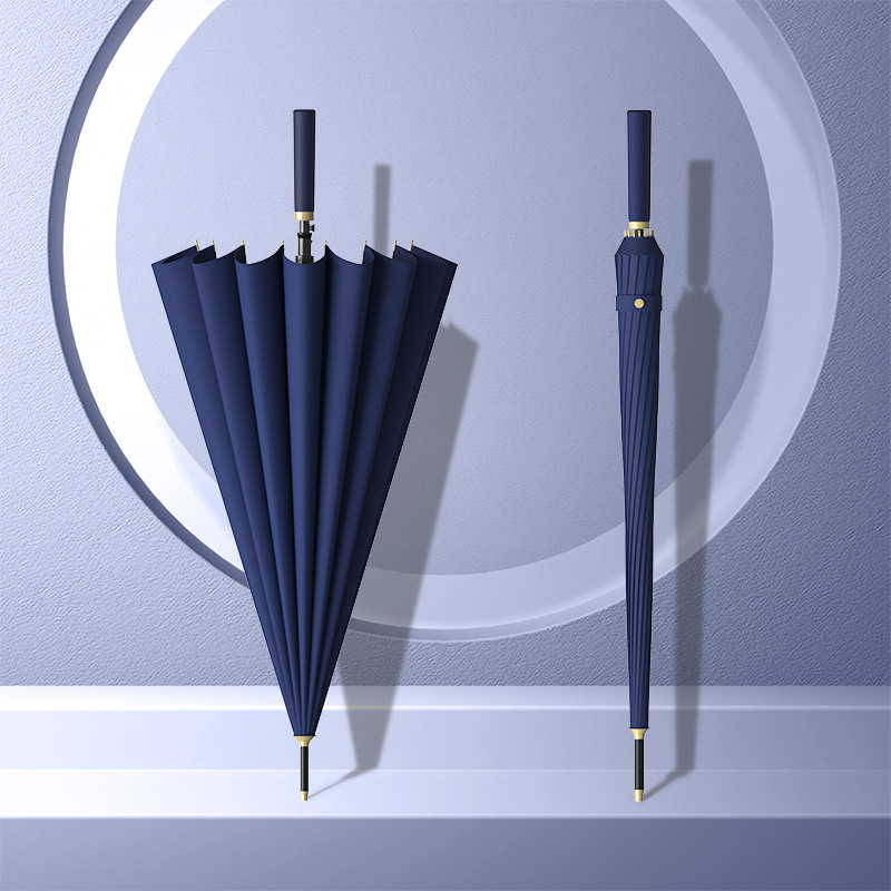 Picture of 24-bone umbrella automatic umbrella large oversized factory large wholesale straight rod long handle umbrella sunny and rainy dual-use printed logo