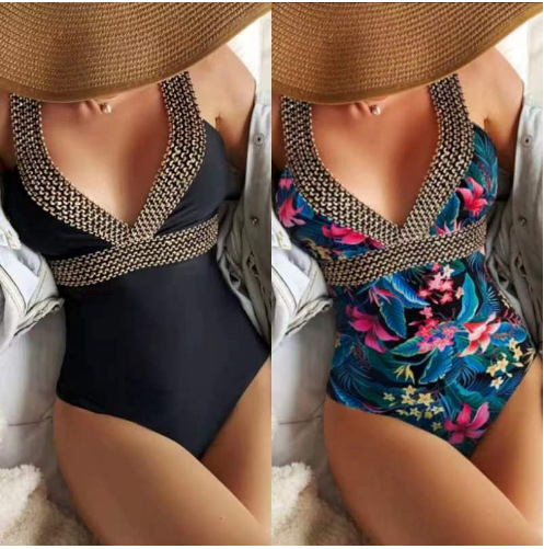 Cross-Border New One-Piece Bikini, Flesh-Covering Swimsuit, Fashionable and Sexy Small Breast Push-Up High-End Swimsuit Ready for Wholesale