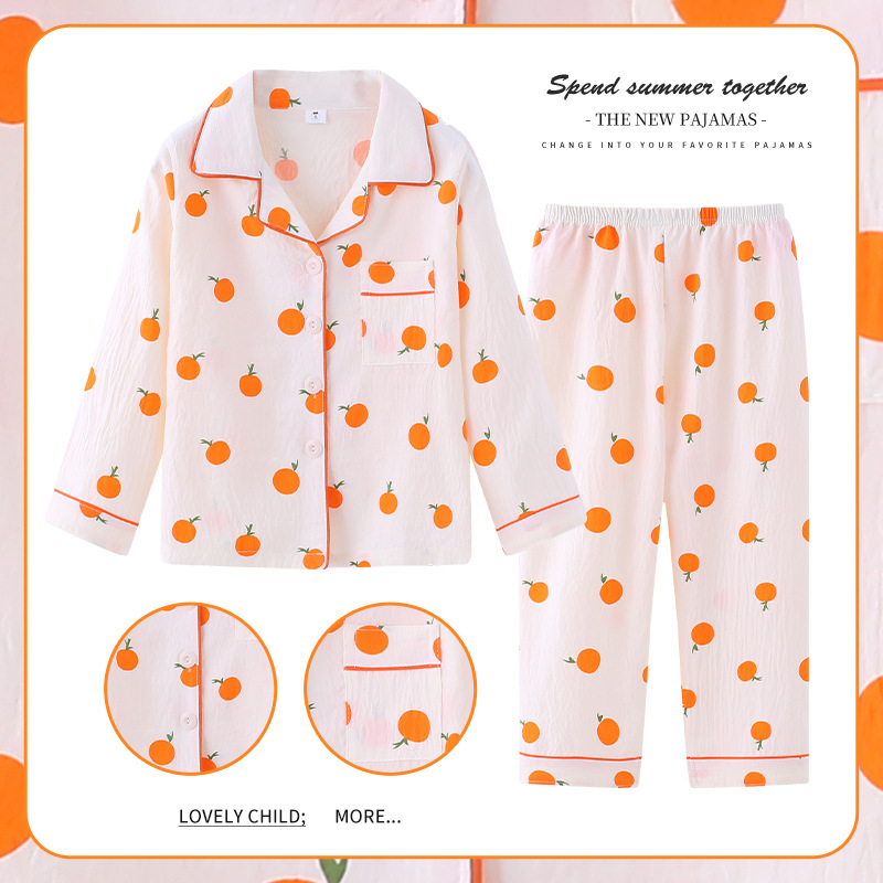 Picture of 2024 New Girls' Pajamas Long Sleeve Cloud Cotton Spring and Autumn Children's Home Clothes suit Big Kids Girls Can Wear Outer