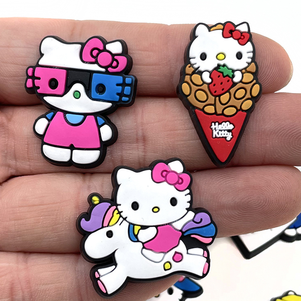 Picture of suit hellokitty Series Hole Shoes Shoes Flower Accessories Diy Shoe Buckle Detachable Cute Cartoon Buckle Shoes