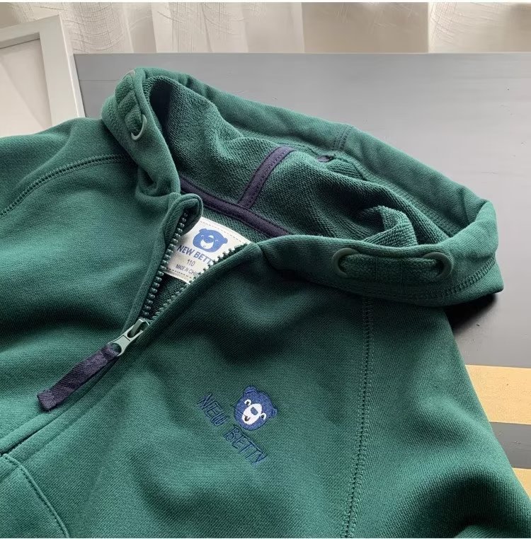 Picture of Boys' Autumn Hooded Jacket Autumn and Winter New Children's Top Baby Warm Casual Zipper Sweatshirt