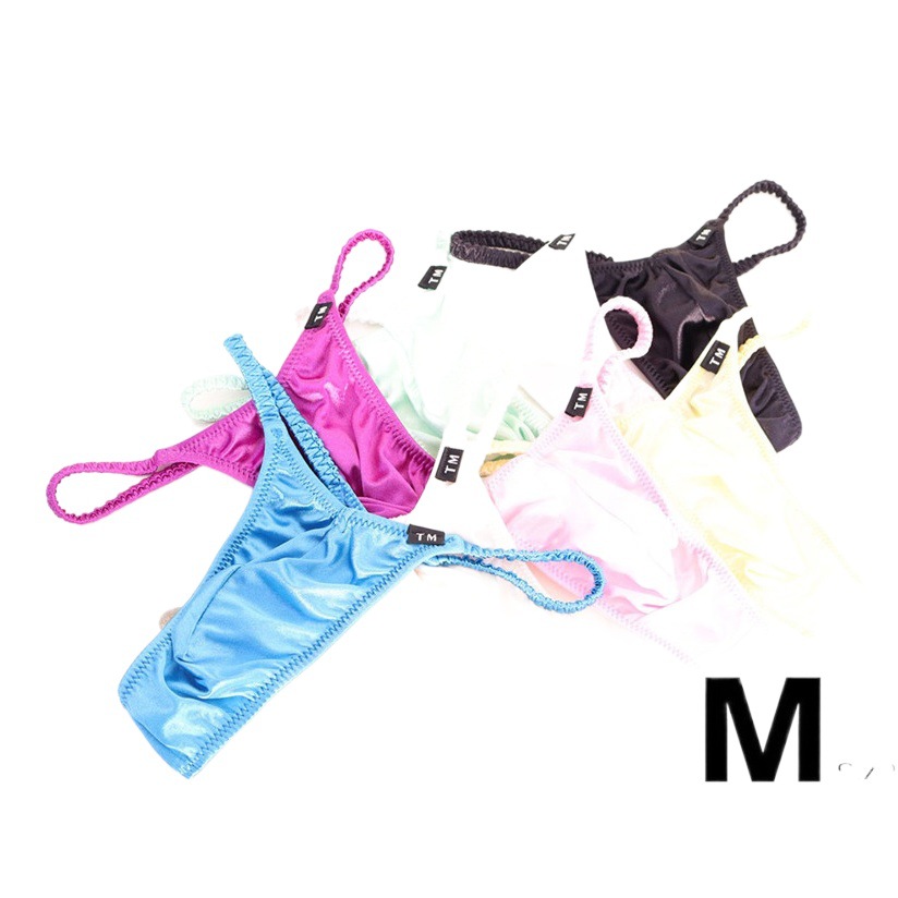 New Men's Sexy Tops with Pocket Thongs for Boys Silky Breathable Low Waist Fashion Underwear