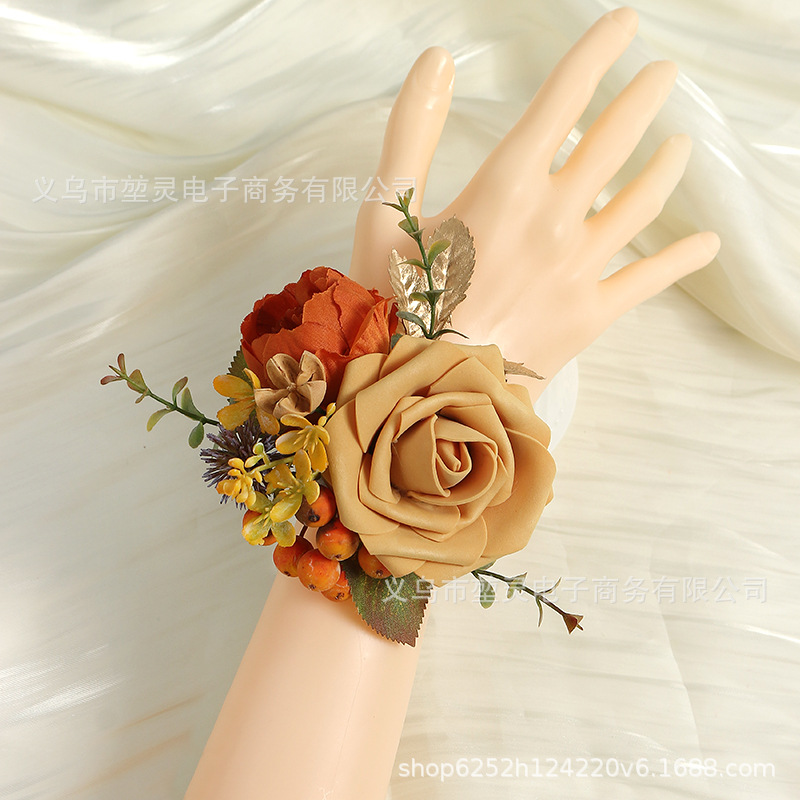 Wedding Bride Bridesmaid Wrist Flower diy Handmade Creative Wrist Flower Holiday Seaside Wear Holiday Decorative Flower