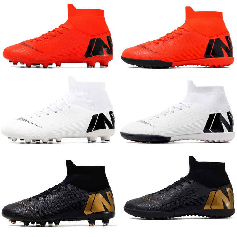 81901 Cross-border High-top Football Shoes Men's High-top AG Spike TF Broken Teenagers and Primary School Students sneaker Wholesale