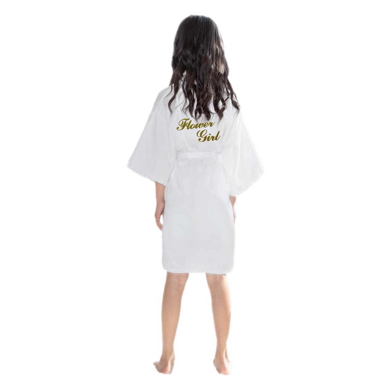 Cross-Border Pure Color Kidsren's Bronzing Flower Girl Flower Girl Bride Dressing Gown Nightgown Cardigan Wedding Girl
