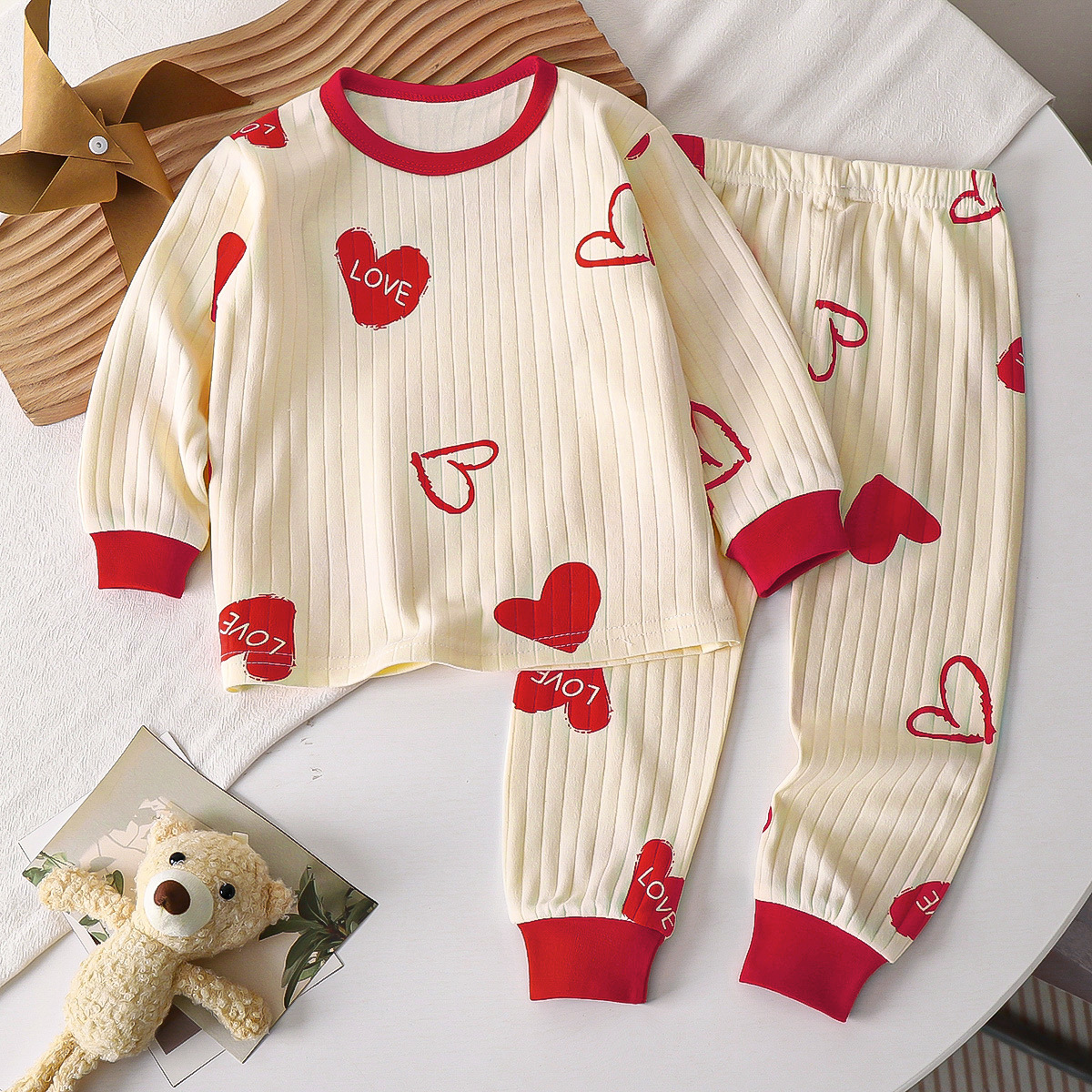 Picture of Children's Cotton Underwear Set, New Autumn Style, Baby Boys' Loungewear, Girls' Pajamas, Autumn Clothes and Pants, Children's Clothing