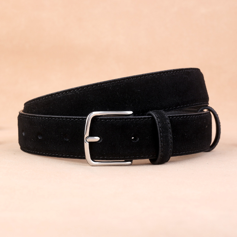 Suede Cowhide Women's Belt Casual Pants Jeans Skirt Decorative Pin Buckle Women's High-end Sense Belt in stock Hair