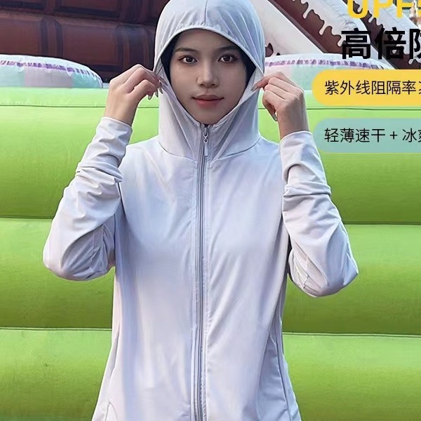 Picture of Jiao's Same Style Summer Ice Silk Non-Uv Protection Clothing for Men and Women with Brim, Non-Uv Protection, Breathable, Quick-Drying Fishing Sun Protection Clothing