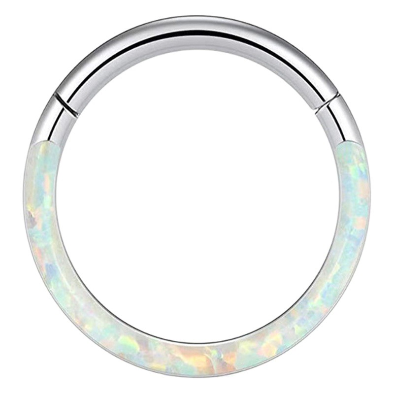 G23 Titanium New Opal Nose Ring Wholesale 6/8/10/12mm Opal Nose Ring Wholesale European and American Punk Nose Ring