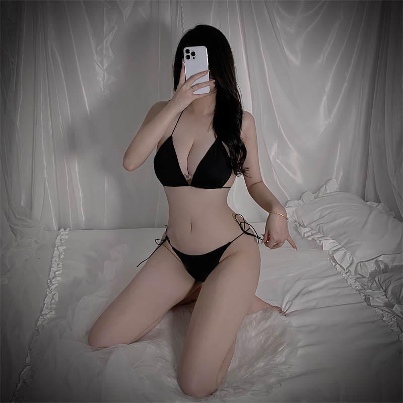 Picture of 2023 Cross-border New Solid Color Split Swimsuit Women's European and American Sexy Backless Three-piece Swimwear Long-sleeved Bikini
