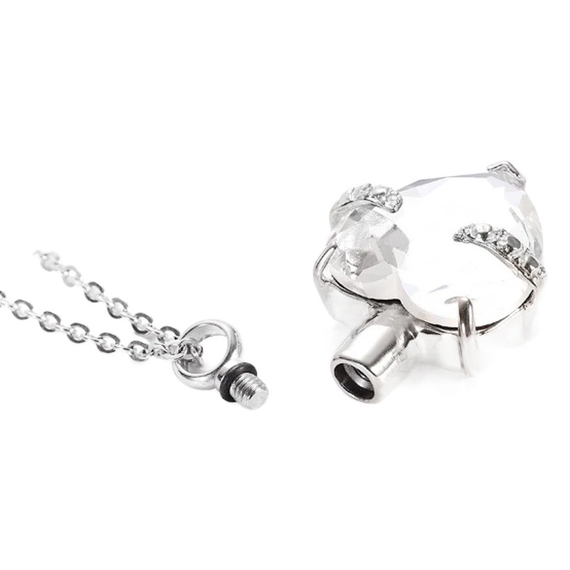 AliExpress hot sale stainless steel birthstone ashes necklace love glass ashes pendant to commemorate loved ones pets