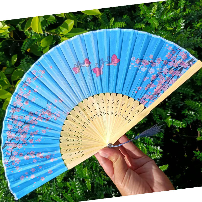 Picture of Folding Fan Bamboo Ancient Fan Student Girl Chinese Style Small Fan Scenic Spot Export Wholesale Retail Gift Decorative Fan