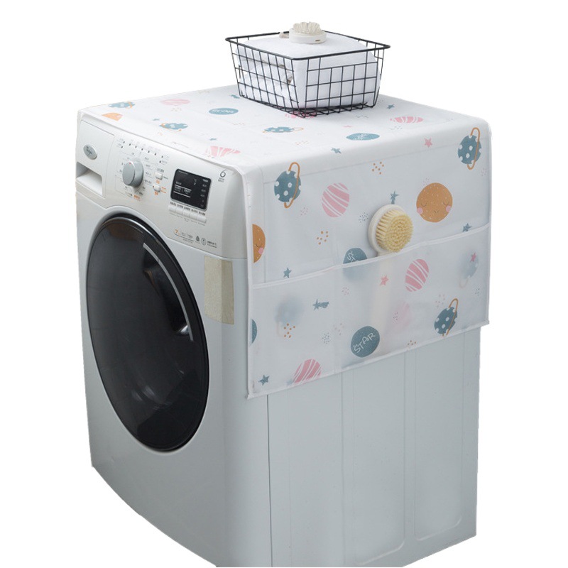 PEVA Refrigerator Cover Cloth Dust-proof Microwave Oven Dust-proof Cloth Waterproof Dust-proof Household Single and Double Door Refrigerator Cover