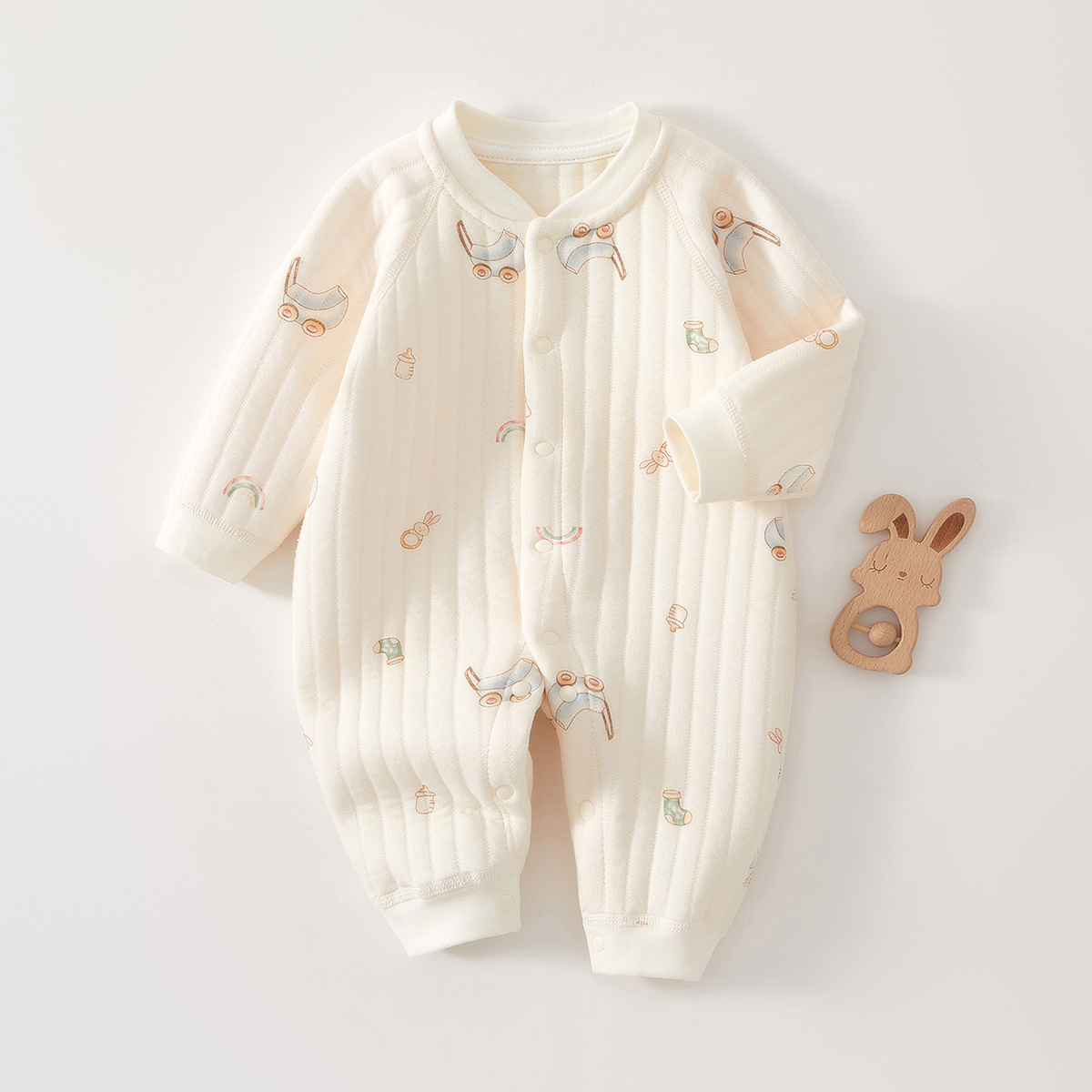 Picture of Baby Jumpsuit winter warm long-sleeved romper autumn and winter bottoming warm clothes newborn baby clothes winter pajamas