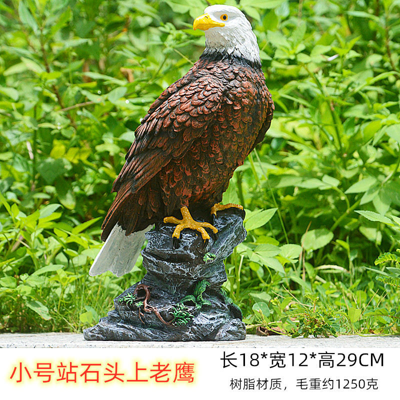 Picture of Cross-border Supply Simulation Eagle Ornaments Imitation Copper Eagle Decorations Animal Model Household Resin Craft Gifts