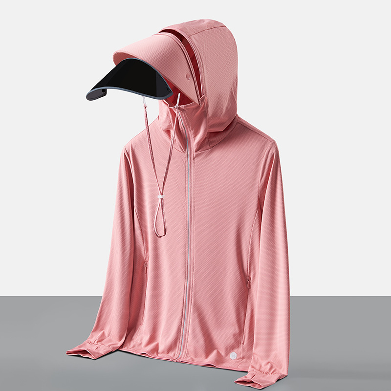 Picture of Summer sun protection clothing men's and women's large brim detachable outdoor ice-sensitive breathable sun protection shirt UPF50 + UV protection