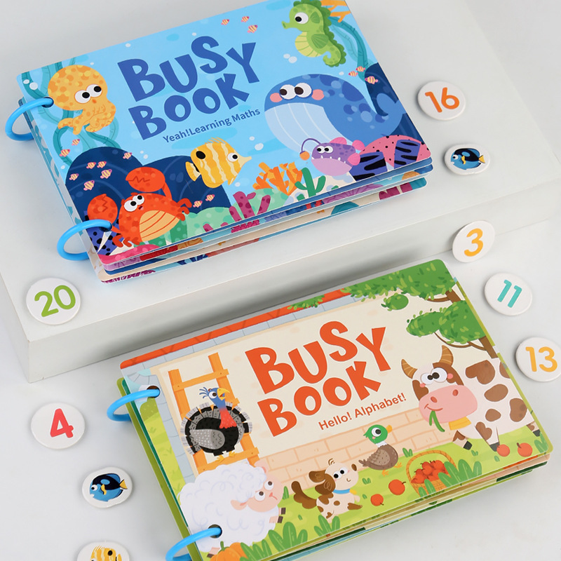 Picture of Children's Enlightenment Quiet Paste Book Farm Letter Cognition Puzzle DIY Magic Repeated Tearable Early Education Book Toy