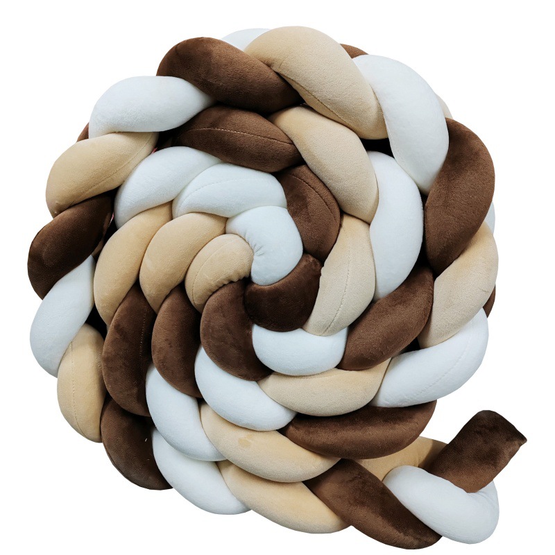 Picture of Baby Bed Circumference ins New Hand-Woven Long Knotted Ball Three-strand Brait Anti-collision Soft Bag Baby Bed Circumference