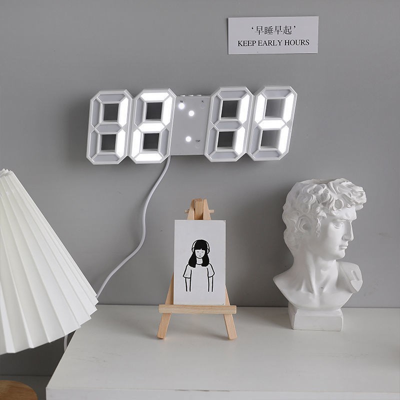 Explosions smart digital clock 3D alarm clock digital wall clock LED electronic gift alarm clock big clock temperature clock