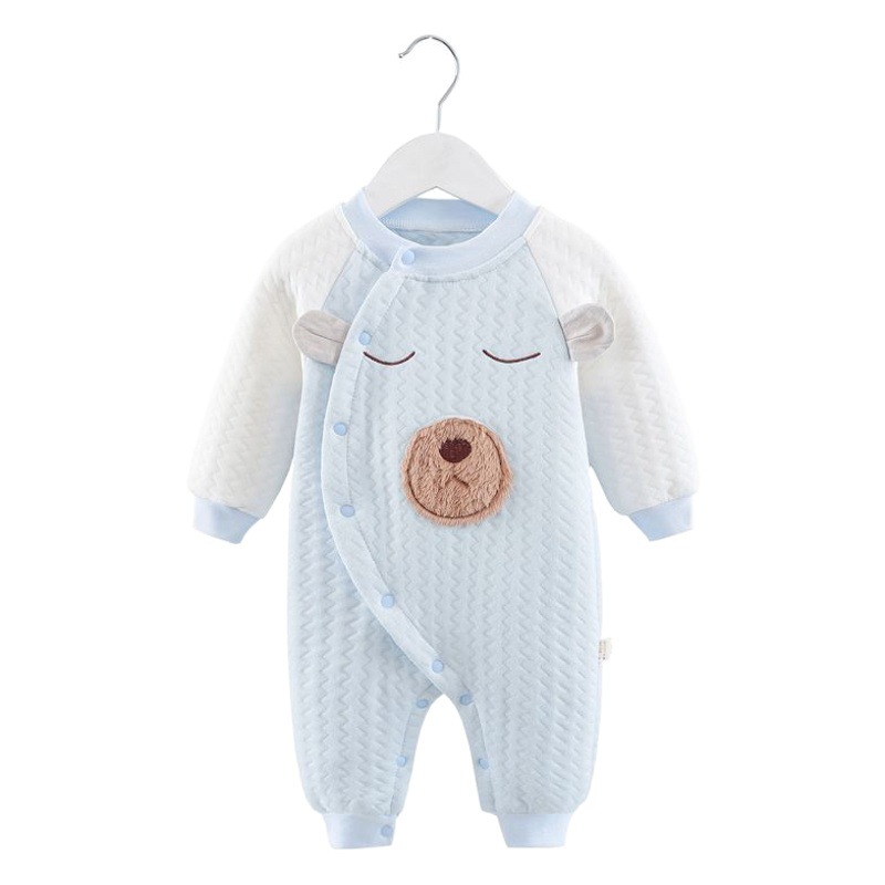 Baby's one-piece clothing autumn and winter pure cotton warm newborn climbing clothing for boys and girls baby ha clothes newborn one-piece clothing spring and autumn clothes