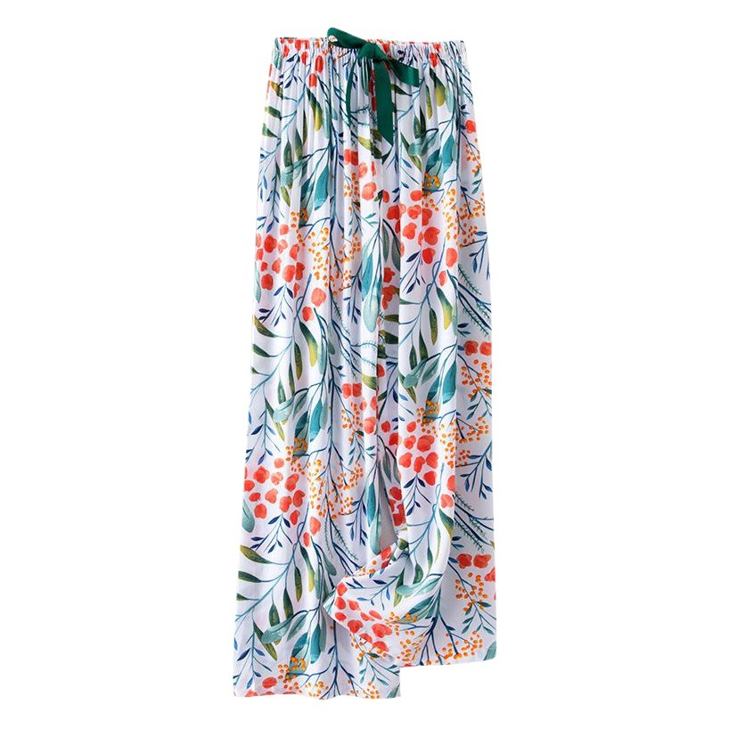 Cotton Silk Pajama Pants Women's Summer Artificial Cotton Thin Internet Celebrity Wide Leg Pants Spring and Autumn Outer Wearing Loose Household Air Conditioning Long Pants