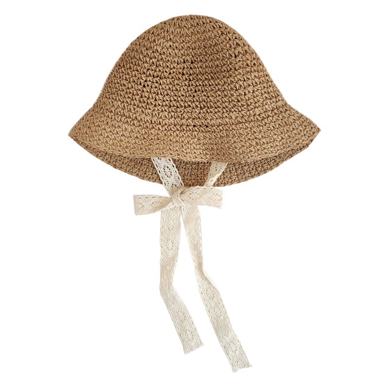 Ins Popular Baby Lace Lace Straw Hat Korean Kidsren's Sun Hat Spring and Summer Baby Girl Straw Hat