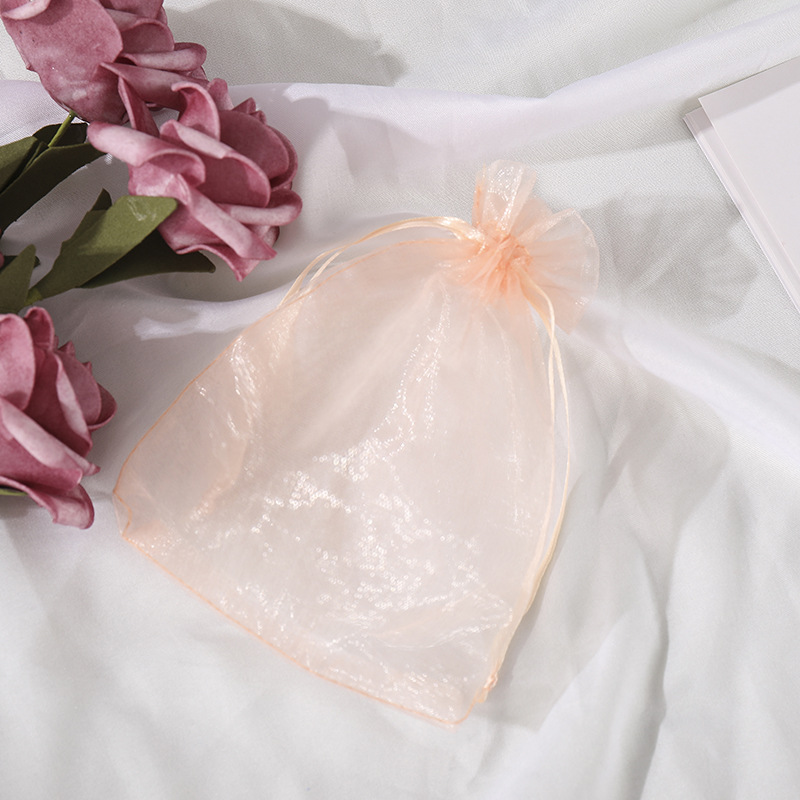Picture of Plain beam gauze bag wholesale wedding candy bag spot small gift packaging mesh bag printing high density gauze