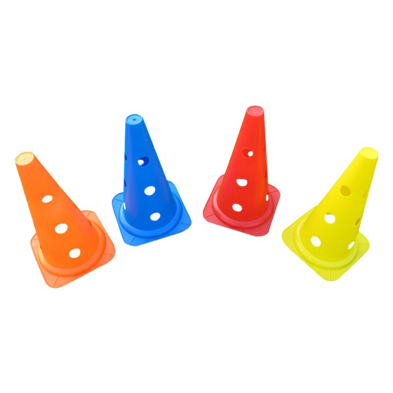 Height 38cm with hole logo barrel football training auxiliary equipment 15 inch road cone obstacle logo barrel training