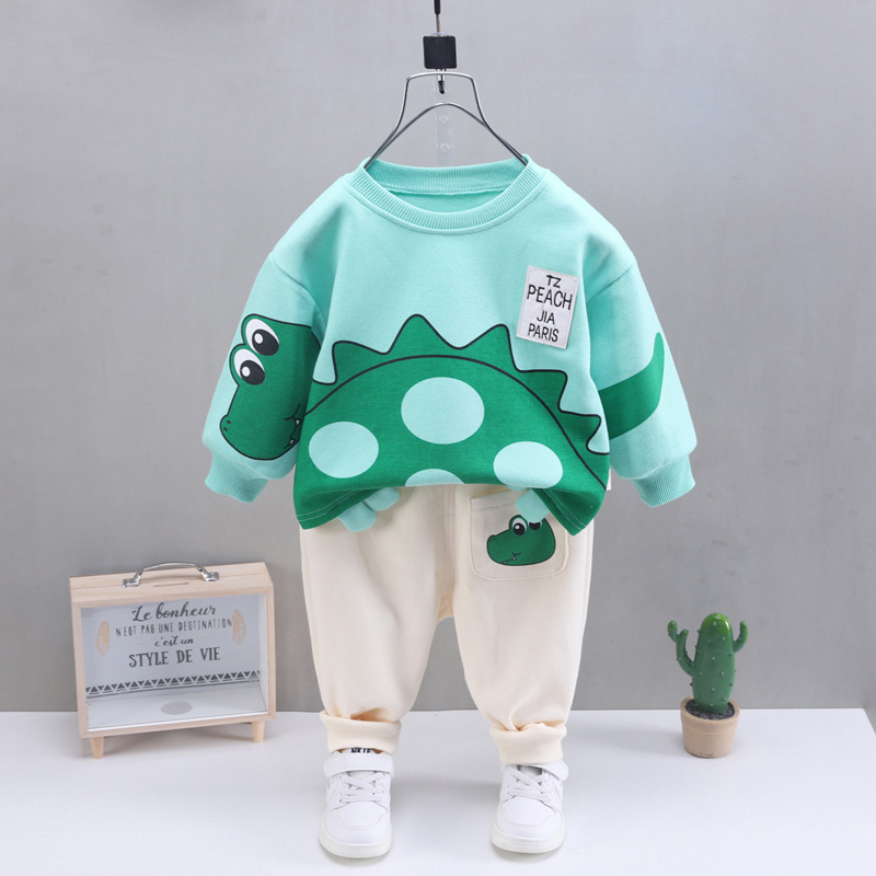 Picture of Children's suit 2024 spring new children's sweater two-piece cartoon lapel boys autumn suit girls suit