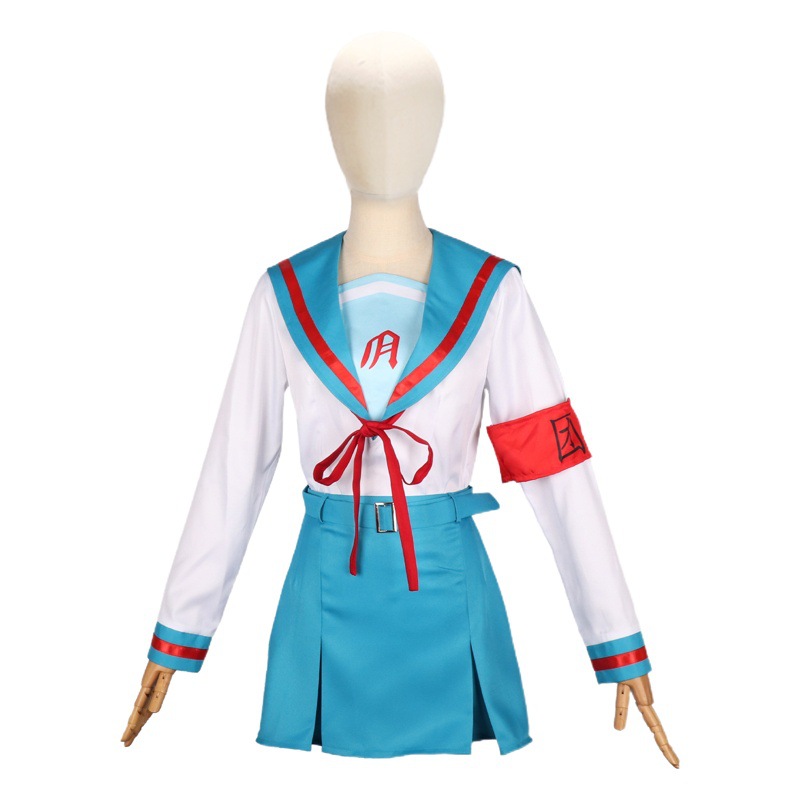 Lianggong spring day melancholy anime uniform sailor suit COS sky blue stage cosplay women's clothing suit