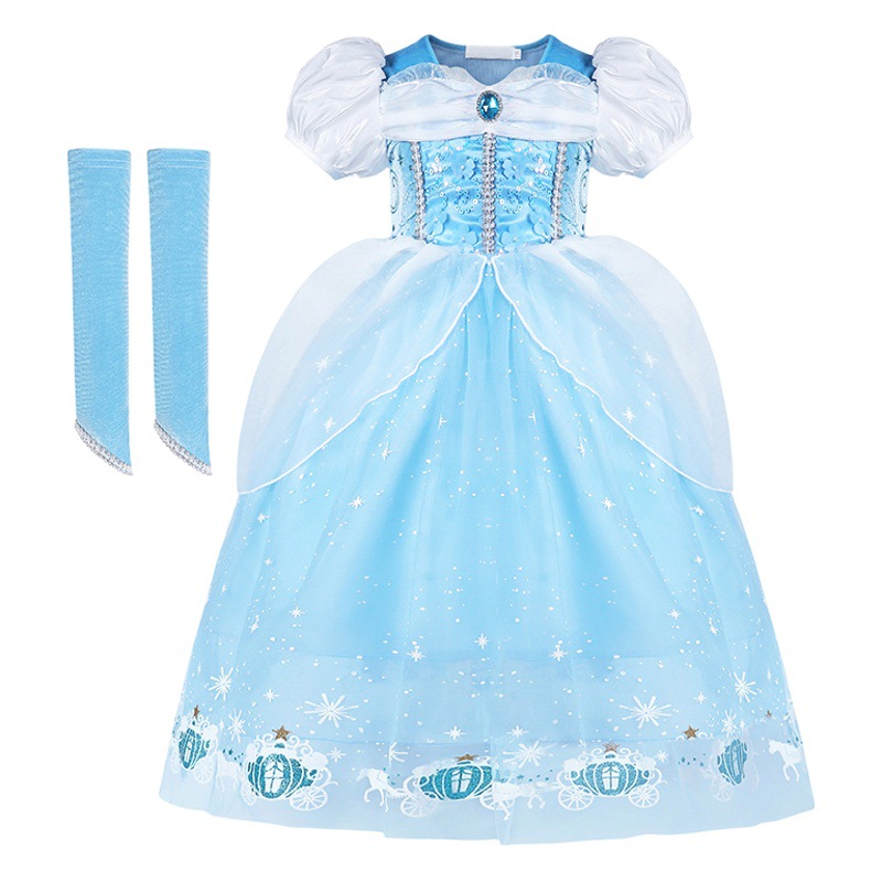 Picture of Cross-border Cinderella princess dress girls' ball pettiskirt girls' dress Halloween dress mesh princess dress