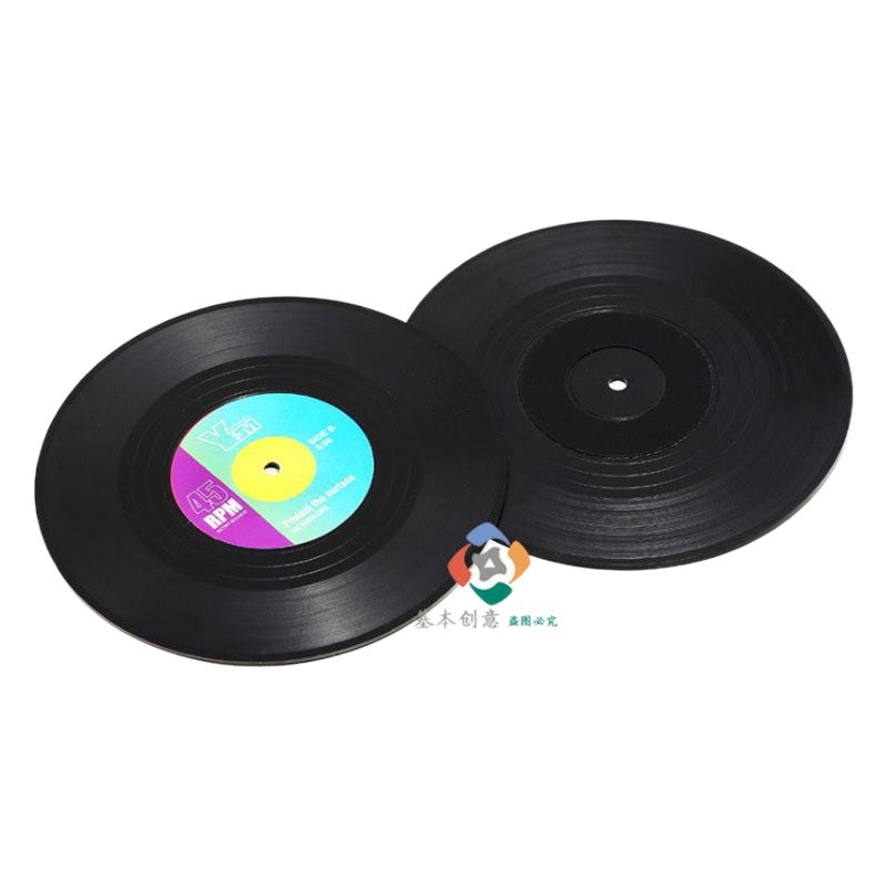 Vinyl Record Coaster Retro Cd Non-Slip Insulation Pad Retro Vinyl Coasters Manufacturer