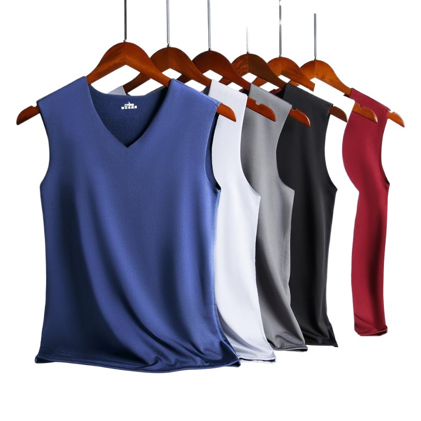 2024 warm vest men's autumn and winter clothing close-fitting fleece-lined underwear men's vest base shirt double-sided velvet a generation of hair