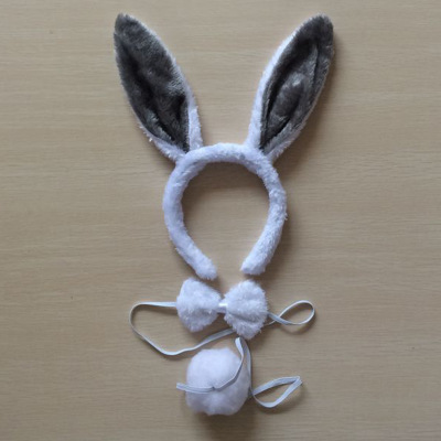 Picture of Cross-border Easter Plush Sequin Rabbit Headband Three-piece Set Ears Headband Bow Ties Children's Festival Performance Road