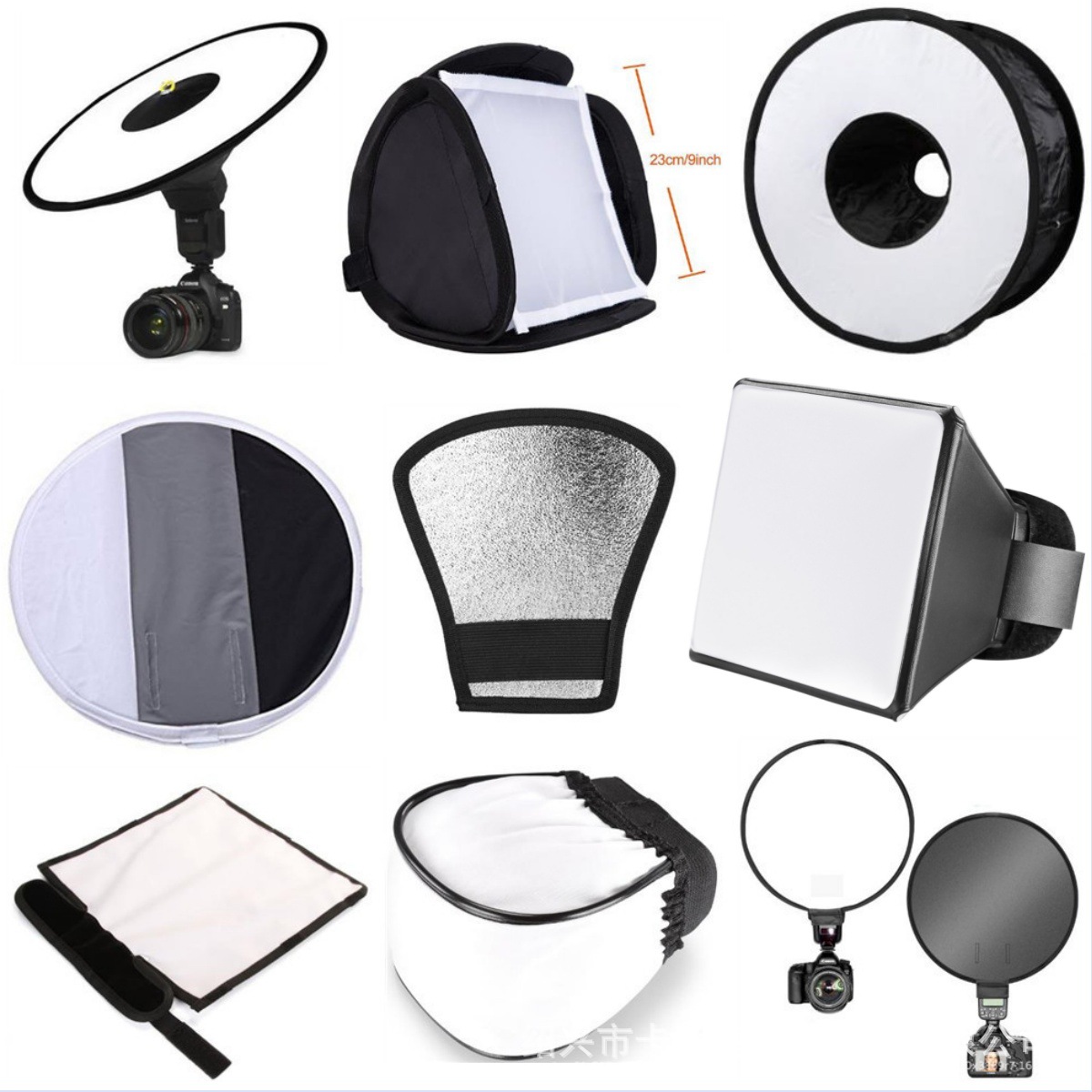 Picture of Camera Gray Card Tapered Photo Flash Light Tube Storage Bag Outer Flash Cover Silver White Reflector Camera Soft Light Cover