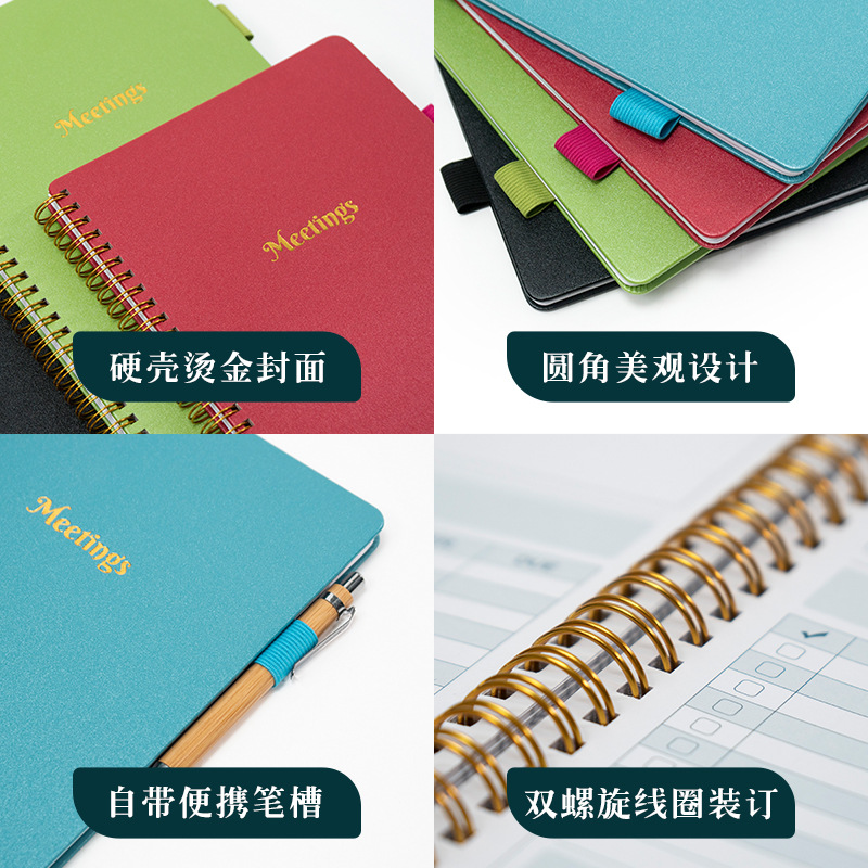 Picture of Cross-border English Meeting Record Book Business Meeting Office Notepad Party Member Student Meeting Notebook Wholesale