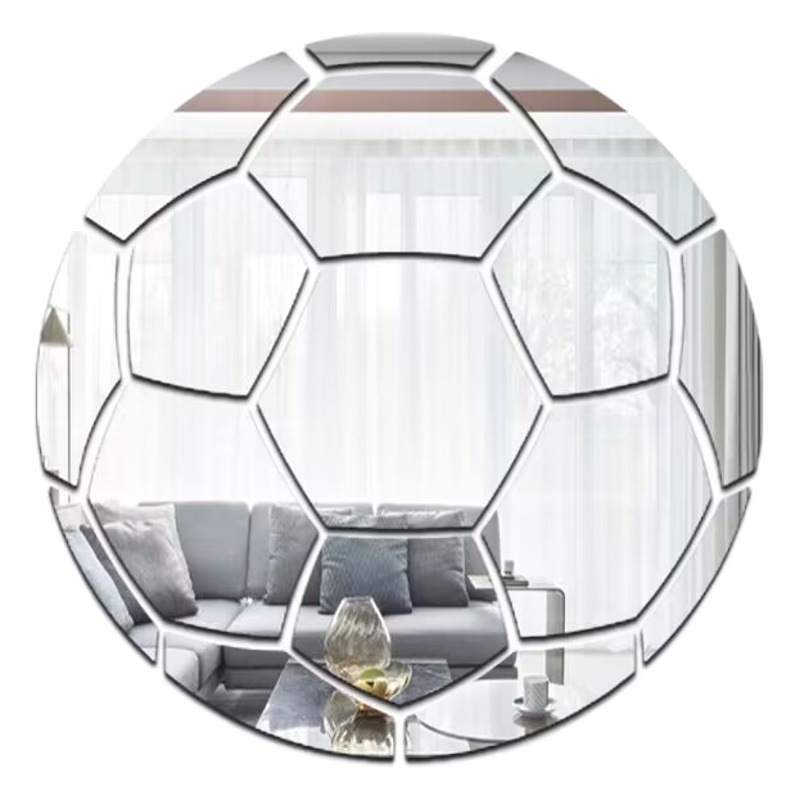 Acrylic Mirror Stickers Football Wall Stickers Living Room Bedroom Sofa Tv Background Wall Decoration Mirror Waterproof and Anti-Fouling