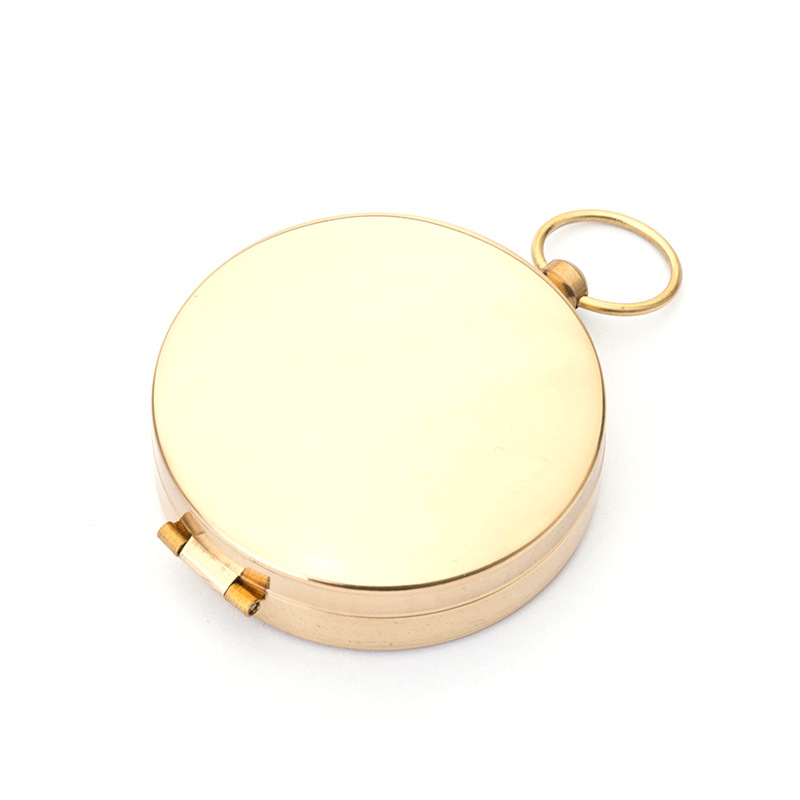 Picture of Factory wholesale G50 outdoor brass compass laser flip cover retro compass north luminous pocket watch compass