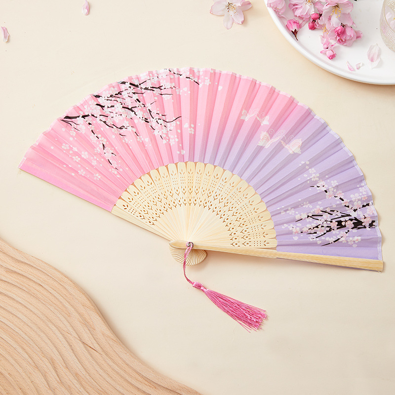 Picture of Folding Fan Bamboo Ancient Fan Student Girl Chinese Style Small Fan Scenic Spot Export Wholesale Retail Gift Decorative Fan
