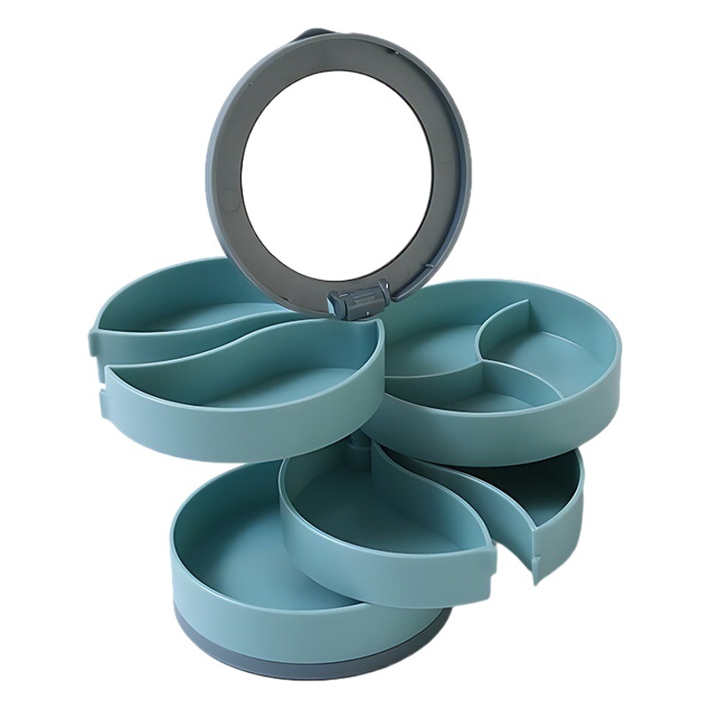 Rotating Multi-Layer Jewelry Box Earrings Storage Box Hand Jewelry Earrings Earrings Necklace Jewelry Rack Dust-Proof Box Small and Exquisite
