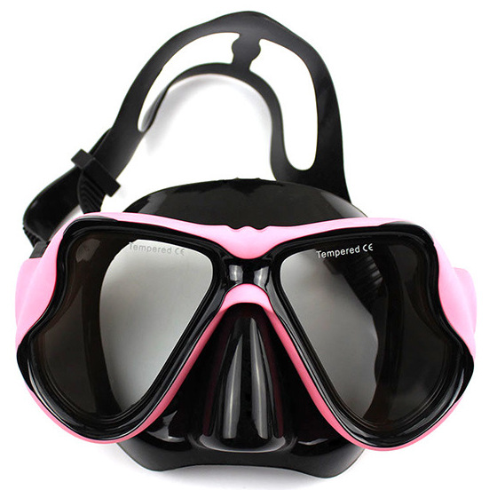 Picture of Large frame diving goggles snorkeling myopia lens diving mask liquid silicone PVC diving goggles tempered glass