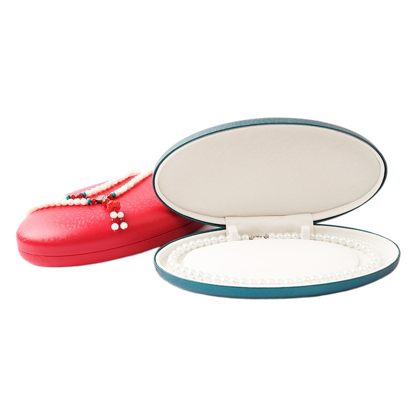 Oval Pearl Box Necklace Jewelry Box Pearl Necklace Set Box Jewelry Packaging Box Mother's Day Spot Wholesale