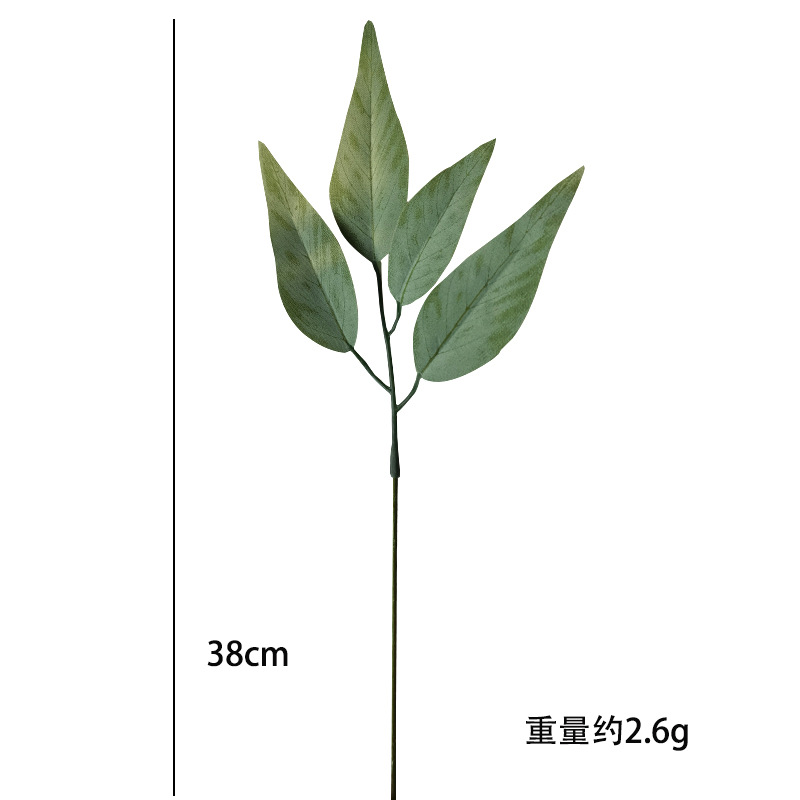 Picture of Amazon Cross-Border Artificial Flower Artificial Eucalyptus Leaf Stem Short Silver Dollar Branch Decorative Leaf Simulated Green Plant Plastic Leaf