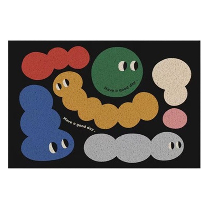 Cartoon creative home Silk ring floor mat color porch entrance door carpet stain-resistant door PVC mat can be cut